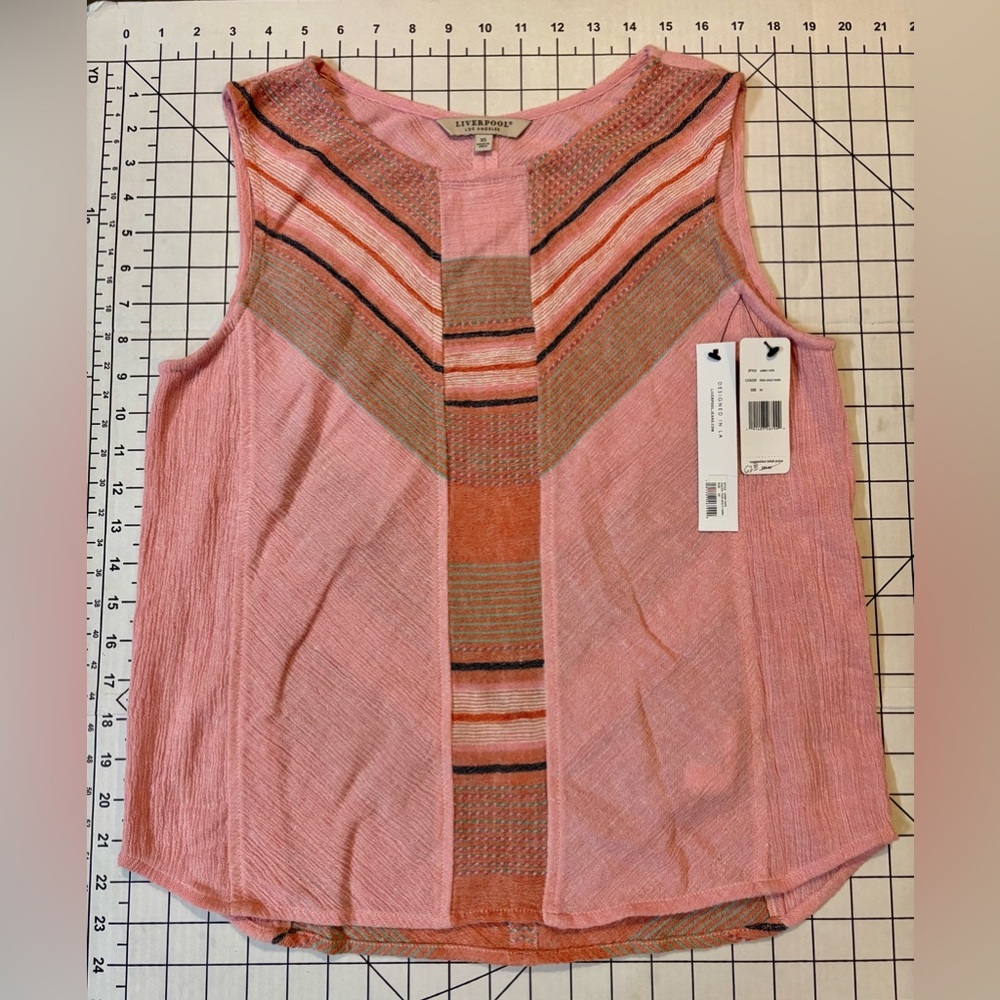 NWT Liverpool‎ Women’s Size XS Pink Multi Yarn Sleeveless Blouse